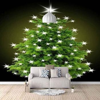 Poster Mural Décoratif Sapin 3D Vert – 300×220 cm