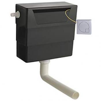 Nuie Concealed Toilet Dual Flush Cistern with Chrome Flush Plate
