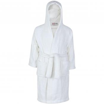 Poncho‑Serviette Kids – Coupe blanche, coton pur, plage & natation (11–12)
