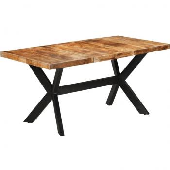 Tavolo da Pranzo in Legno di Mango 160x80x75 cm Grezzo