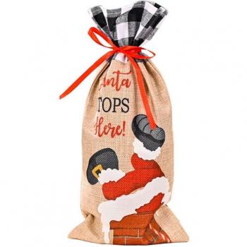 Fundas para vino con diseño de Papá Noel