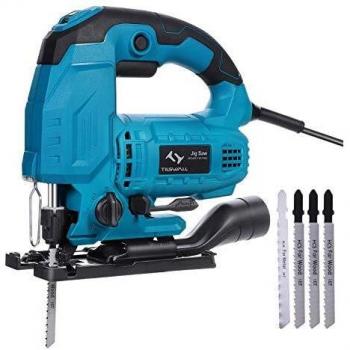 Tilswall 750W DIY Jigsaw – 1000-3100RPM, 4 Blades Included