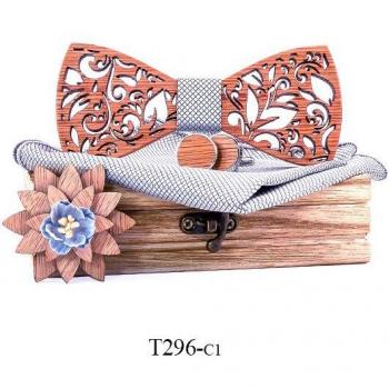 Wooden Bow Tie and Cufflinks Gift Set