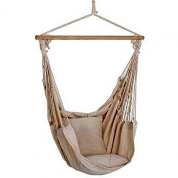 Coperta Legno Tessile Beige Sedia Suspensa 120 kg