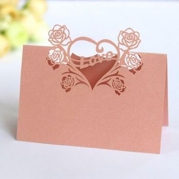 Cartes numérotées et nommables à motifs de fleurs creuses – 100 unités