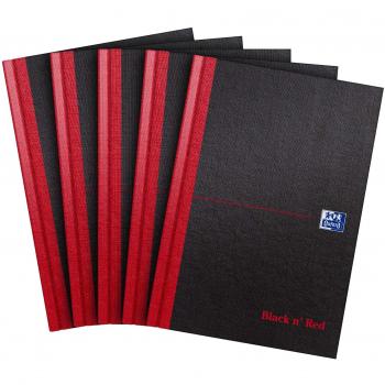 Oxford Black n' Red A5 Ruled Matte Hardcover Notebook Bundle (Pack of 5)