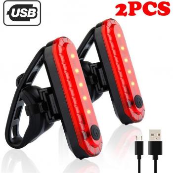 Luces LED Recarregables Bicicleta – 2 Unidades, 4 Modos