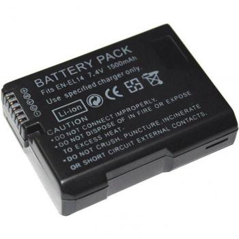 Batería de repuesto Nikon EN-EL14 7.4V 1500mAh para cámaras D5200, D3100, D3200, D5100, P7000 y P7100
