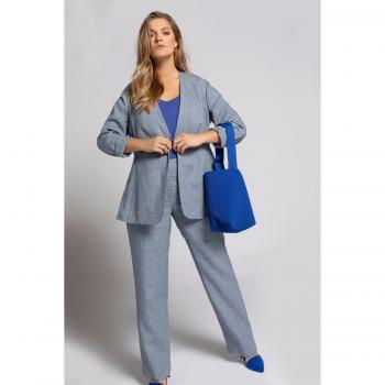 Pantaloni pied-de-poule blu donna taglia 48