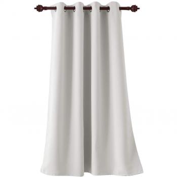 Deconovo Verdunkelungsgardine mit Ösen Gardinen Wohnzimmer Vorhang Blickdicht, 180x140 cm, Silber Grau, 1 Stück