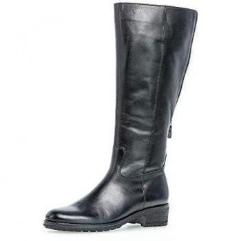Schwarze Lederstiefel Gabor – Langschuh für Damen, Reißverschluss, 35 EU (2,5 UK)