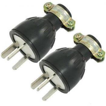 2 Pcs Water Resistant AU 3 Pin Power Plug Connector