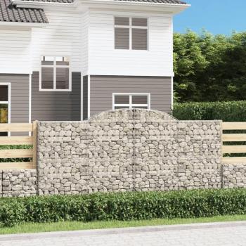 VidaXL 4-Piece Arched Gabion Baskets 300x50x140/160 cm Galvanised Iron