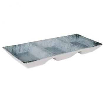 La Mediterránea Dalian Bandeja de Aperitivos 3 Compartimentos 25 x 11 x 3 cm (24 Unidades)