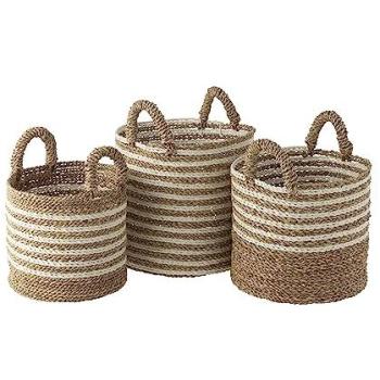 Collection de 3 paniers de rangement Rayés 45 cm