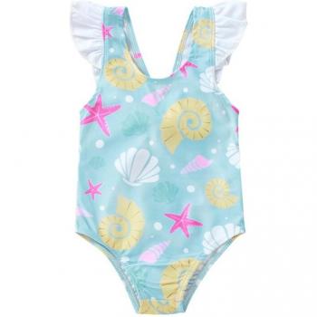 Ruffle Sleeve Baby Girl Swimsuit 0-3Y