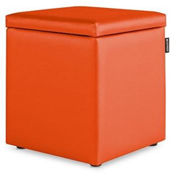 Puff Cubo Arcón Naranja de Polipiel 1 unidad