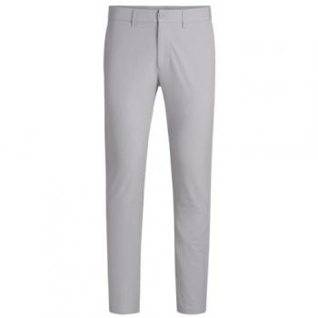 BOSS Green Herren Hose Grau Jersey – Unifarben, Casual, Schmale Passform
