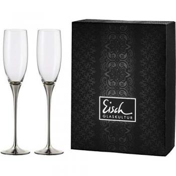 Eisch Sektglas Champagner Exklusiv, Kristallglas, 180 ml, 2-teilig, Platinauflage