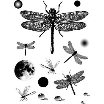 Transparenter Silikon-Stampper Libelle – Kreativpapier-Dekor
