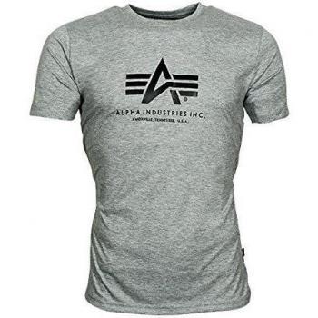 Camiseta ALPHA INDUSTRIES Básica, Hombre, Gris (17 Grey Heather), XXXXX-Large
