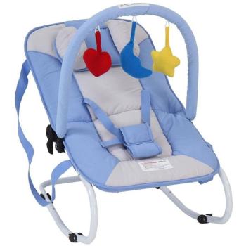 Lehátko s houpáním pro malé děti – modrá barva, 65 × 42 × 62 cm