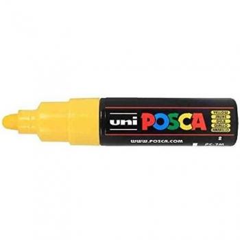 Uni Posca Paint Marker Pen, Broad Bullet Tip, PC-7M, Yellow