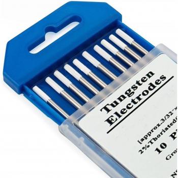 Varillas de tungsteno blancas para soldar TIG con lantano, set de 10