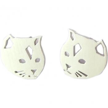 Boucles d’oreilles Chat Élégant – 11×11 mm, code 7bis [Q0990]