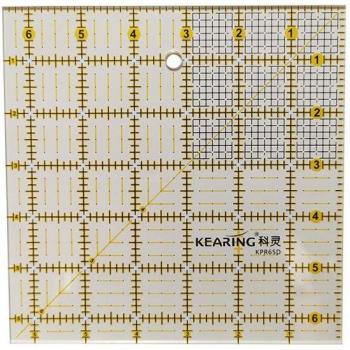 Acryl-Glühlineal 6,5 x 6,5 cm – Gelb & Schwarz – 3 mm Dicke