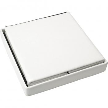 Pouf stoccaggio Pame a struttura ecopelle, dimensioni 38x38x38 cm, colore: bianco