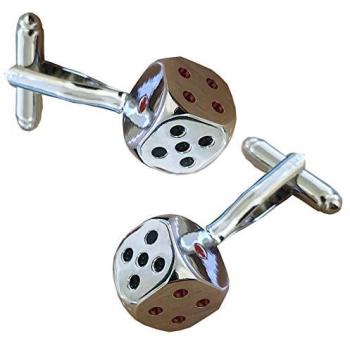 Poker Lucky Dice Cufflinks – Silver Good‑Luck Jewelry