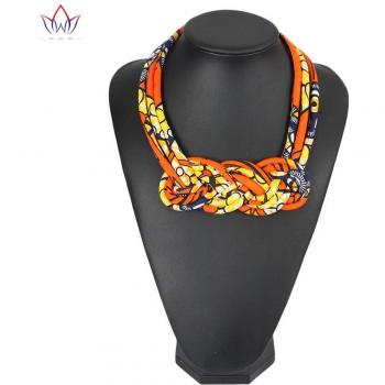 WYA031 African Boho Fabric Necklace