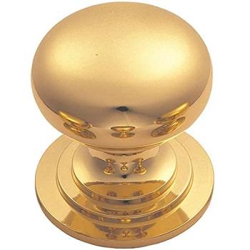 Brushed Brass 32 mm Victorian Cabinet Knob – Round Design