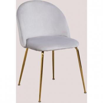 Sklum Design Kana: Sedia Velluto Grigio Perla Dorato