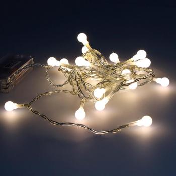 Guirlande Lumineuse 10 LED Boules 8mm Blanc Chaud