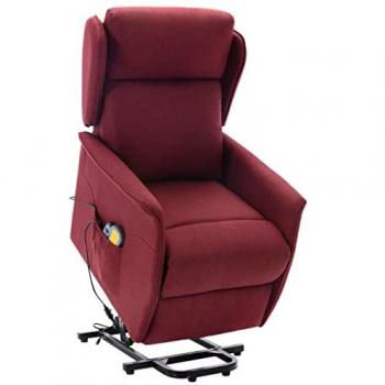 Chaise Massante rouge bordeaux, tissu premium, option inclinable – vidaXL
