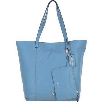 SereneBlue Women's Real Leather Shoulder Tote