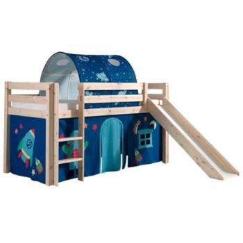 SLEEPY Tobogan Pin Naturel 90 × 200 cm – Housse Astrologique + Tunnel Enfant