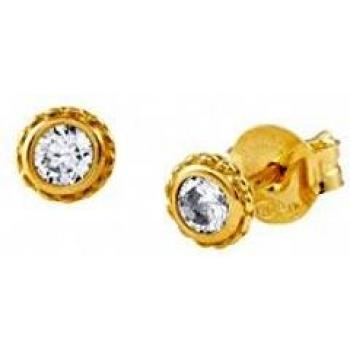 Nomination Damen-Ohrstecker 925 Silber Zirkonia blau Brillantschliff 0.5 cm