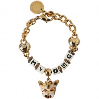 Dolce & Gabbana Yellow Dog Face Charm Bracelet, Unisex, ONE SIZE