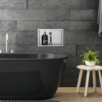 Shower Niche 30x20 cm Silver Stainless Steel Wall Niche Shower Shelf LuxeBath