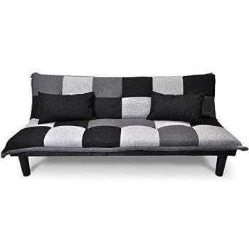 Samira Russell Clic Clac Divano Letto – Tricolore Grigio Scuro, Nero, Grigio Chiaro