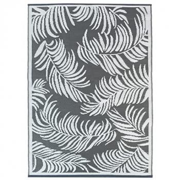 Tappeto per esterni tropicale grigio e bianco 270 x 370 cm