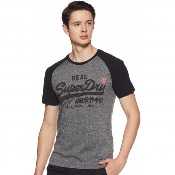 Superdry T-shirt Vintage Logo 1ST Raglan, Homme, Noir