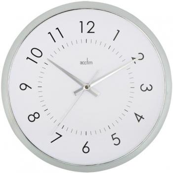 Acctim Yoko White & Chrome Wall Clock 32cm