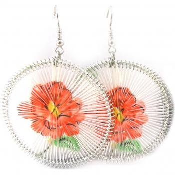 Orecchini 47 mm Flora arancione – Les Trésors Di Lily R5251