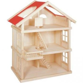 Goki Unfinished Wooden Dollhouse with 3 Floors