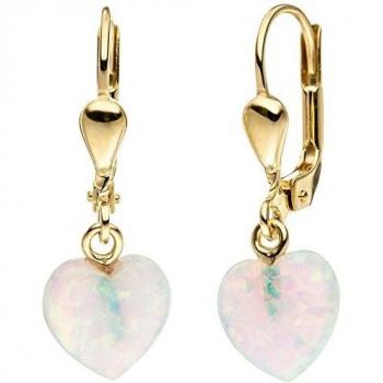 Opalohrringe Herz 333 Gold Gelbgold 2 Opale