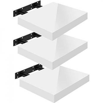 3‑Tier High Gloss Media Shelf by Woltu – CD Storage, 30×22.9×3.8 cm, White